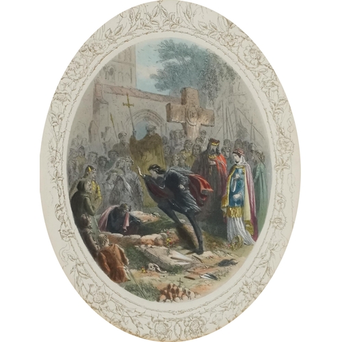 3589 - Paul Jerrard - Shakespearian tableaux, circa 1850, twelve coloured plates together with the original... 