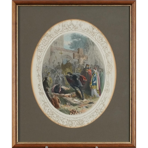 3589 - Paul Jerrard - Shakespearian tableaux, circa 1850, twelve coloured plates together with the original... 