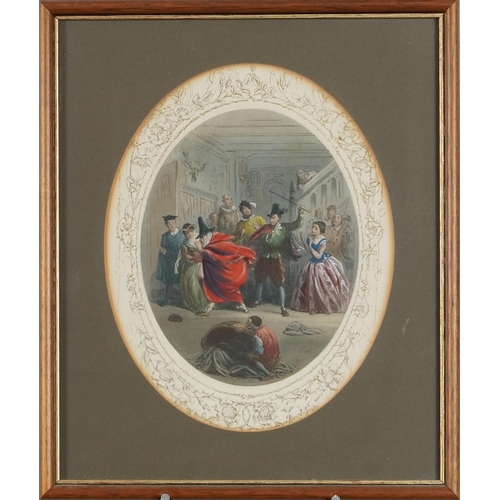 3589 - Paul Jerrard - Shakespearian tableaux, circa 1850, twelve coloured plates together with the original... 