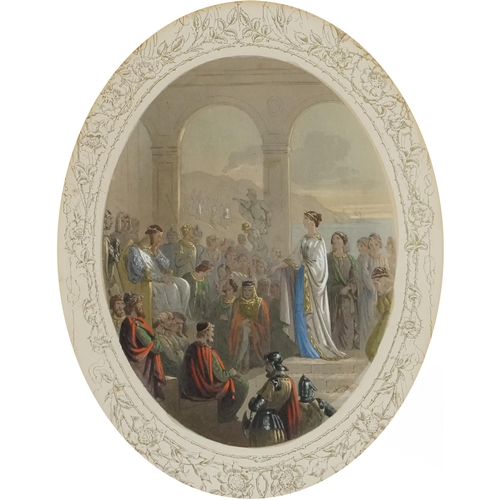 3589 - Paul Jerrard - Shakespearian tableaux, circa 1850, twelve coloured plates together with the original... 