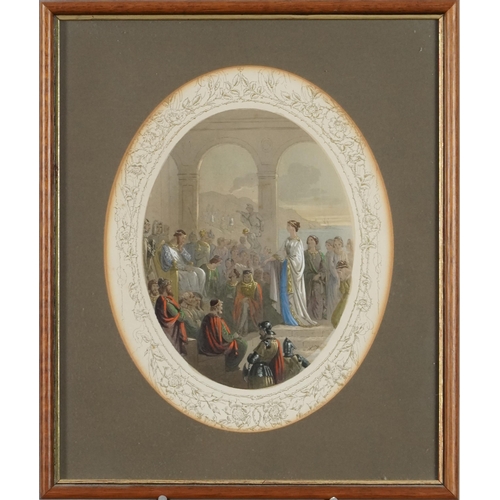 3589 - Paul Jerrard - Shakespearian tableaux, circa 1850, twelve coloured plates together with the original... 