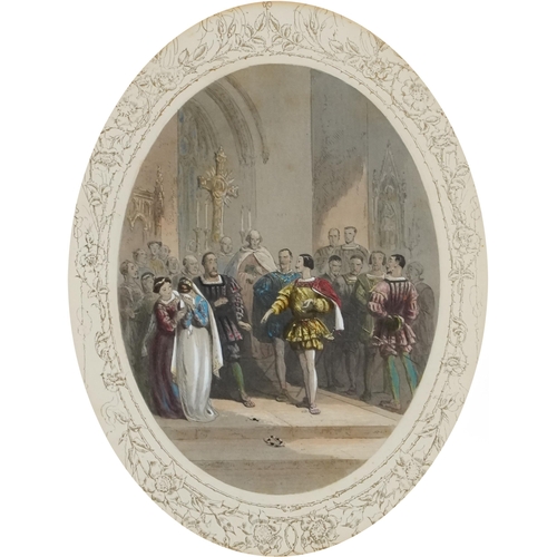 3589 - Paul Jerrard - Shakespearian tableaux, circa 1850, twelve coloured plates together with the original... 