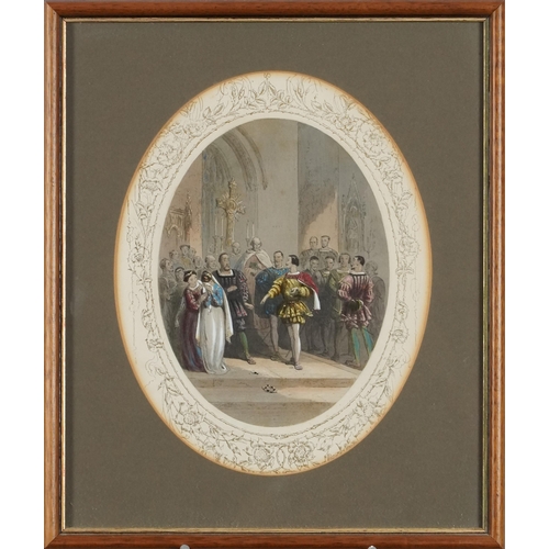 3589 - Paul Jerrard - Shakespearian tableaux, circa 1850, twelve coloured plates together with the original... 