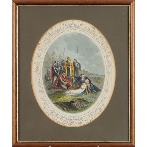 3589 - Paul Jerrard - Shakespearian tableaux, circa 1850, twelve coloured plates together with the original... 