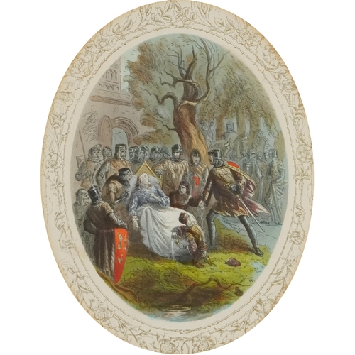 3589 - Paul Jerrard - Shakespearian tableaux, circa 1850, twelve coloured plates together with the original... 