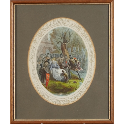 3589 - Paul Jerrard - Shakespearian tableaux, circa 1850, twelve coloured plates together with the original... 