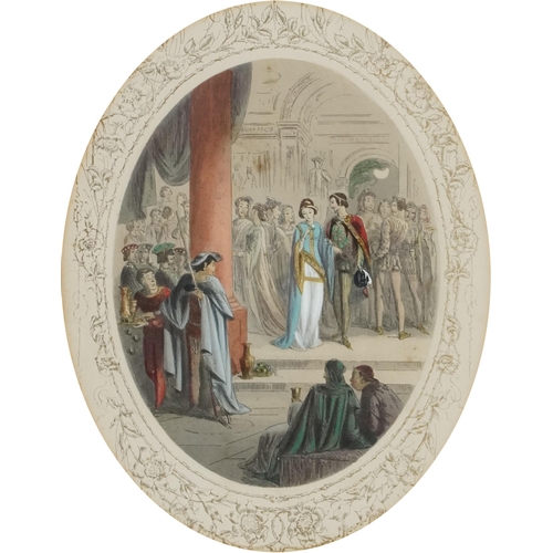 3589 - Paul Jerrard - Shakespearian tableaux, circa 1850, twelve coloured plates together with the original... 