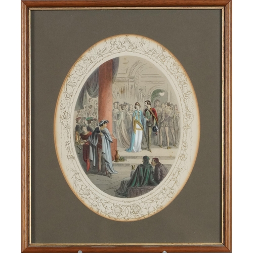 3589 - Paul Jerrard - Shakespearian tableaux, circa 1850, twelve coloured plates together with the original... 