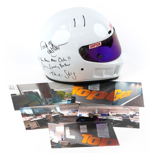  The Stig BBC Top Gear autographed motor racing helmet signed by the Stig and Jeremy Clarkson. This c... 