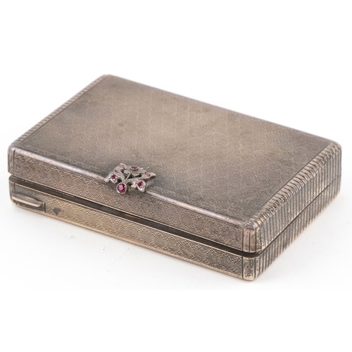 6 - Continental silver ladies travelling vanity case with hinged compartments and mirrored interior, 925... 