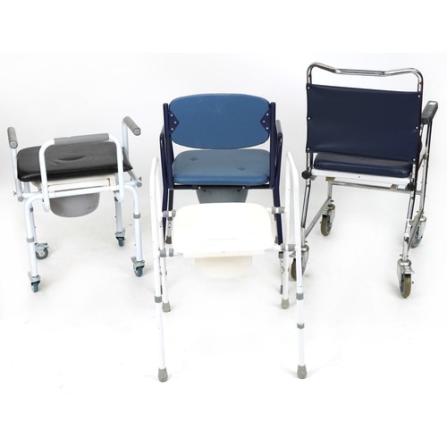 771A - Four mobility aids including two commode chairs