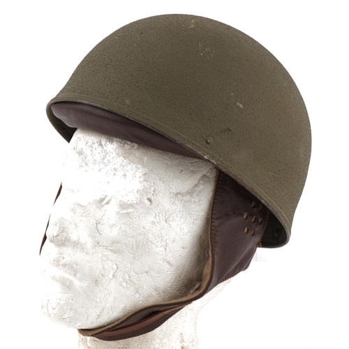 2629 - British military World War II tin helmet with liner