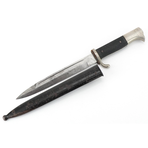 2721 - German military interest bayonet with scabbard, the blade engraved solingen, 35.5cm in length