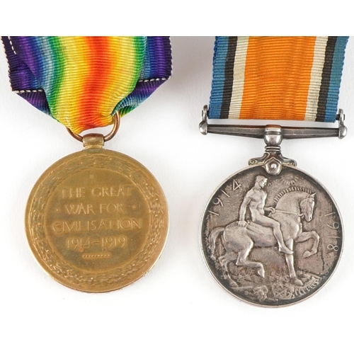 2497 - British military World War I medal pair awarded to 43928 PTE.W.C.M.WRIGHT.R.W.FUS