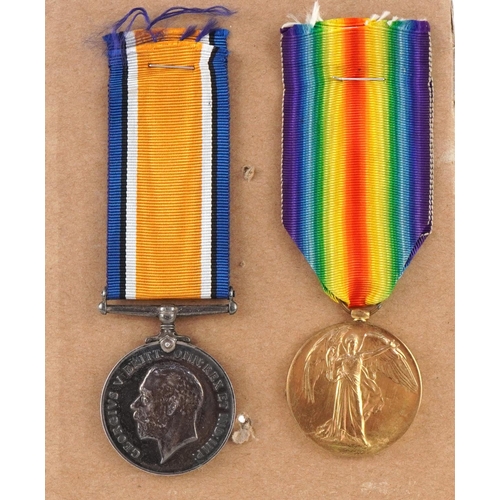 2496 - British military World War I medal pair awarded to 121744 PTE.C .HAWKES R.A.M.C