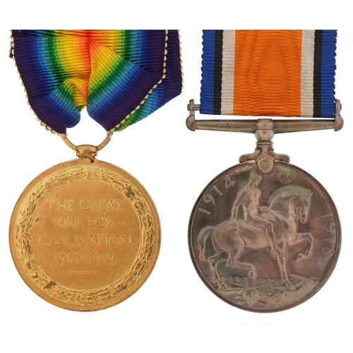 2500 - British military World War I medal pair awarded to 33905 PTE.W.A.A.OGDEN.E.SURR.R