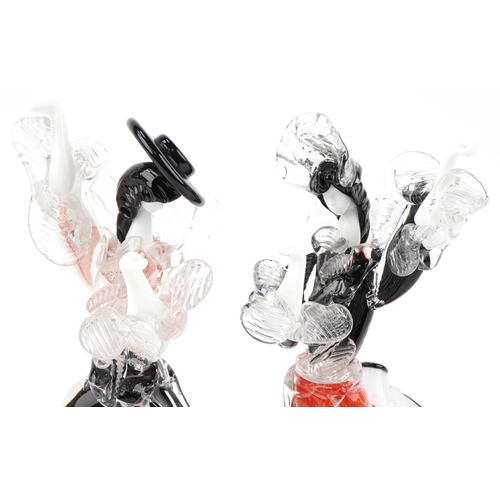 20 - Pair of Venetian Murano glass figures Flamenco dancers, 37cm high