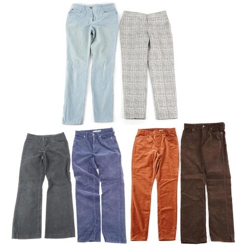 1449 - Six pairs of ladies and gentlemen's trousers - Lands' End and Boden, various sizes