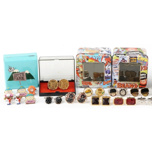 3366 - Small collection of novelty cufflinks, some with boxes