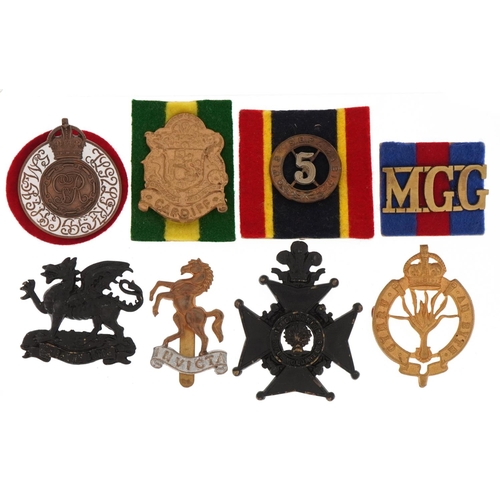 2561 - Eight military interest cap badges including 4th Battalion The Buffs, 1st Cheshire Rifle Volunteers ... 