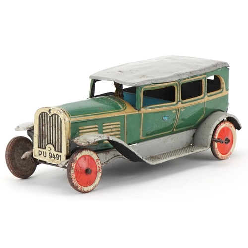 2004 - Early 20th century German tinplate limousine by Tipp & Co finished in grey and green, 27cm in length