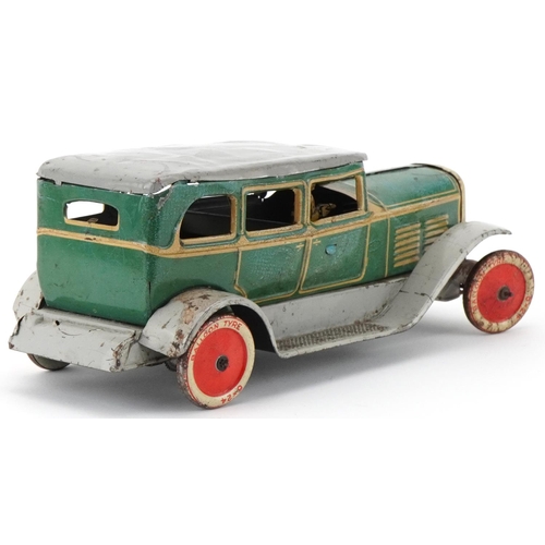 2004 - Early 20th century German tinplate limousine by Tipp & Co finished in grey and green, 27cm in length