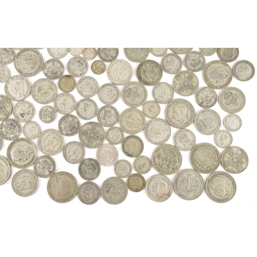 2119 - Large quantity of pre 1947 silver coins including half crowns, florins, shillings and sixpences, wei... 