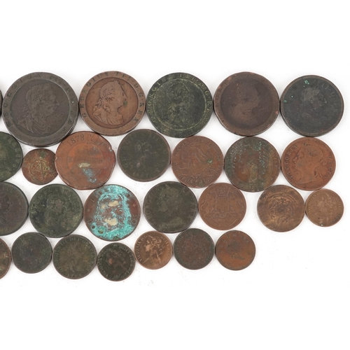 2109 - 18th century and later copper and bronze coinage, mainly British, including Cartwheel twopence piece... 