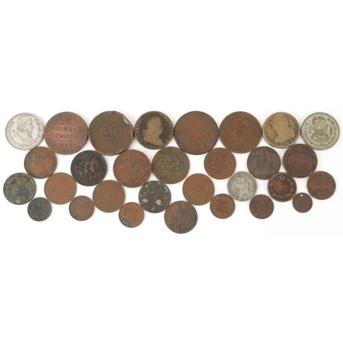 2099 - 18th and 19th century copper and bronze coinage including a Bungay half penny dated 1795, 19th centu... 