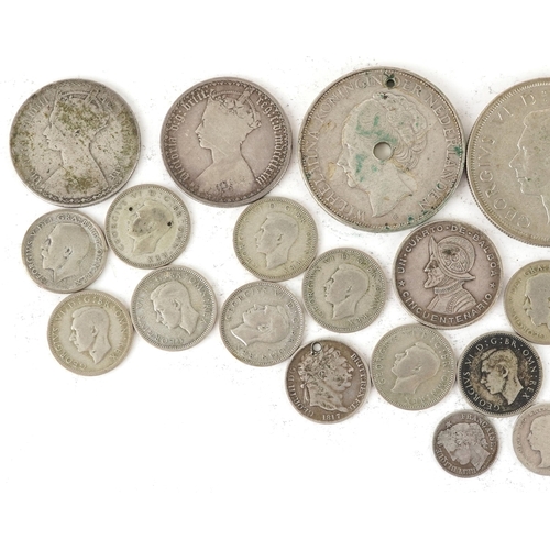 2106 - 19th century and later silver coinage including Rocking Horse crown, Gothic florins and Irish 1928 h... 