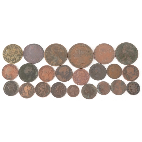 2101 - 17th century and later copper and bronze coinage including Charles II, William & Mary, Queen Victori... 