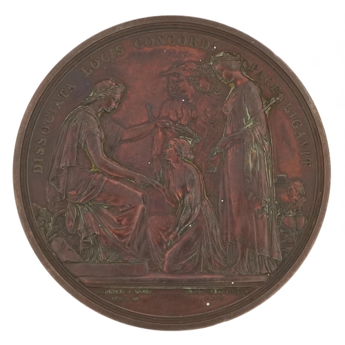 2098 - Large Great Exhibition Hyde Park 1851 prize medal depicting Queen Victoria and Prince Albert by W. W... 