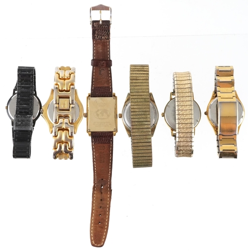 3362 - Six vintage and later gentlemen's wristwatches including Rotary, Sekonda and Accurist