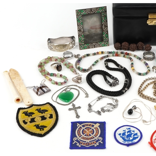 3381 - Antique and later jewellery, some silver, some set with semi precious stones, including smoky quartz... 