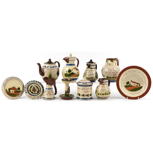 1158 - Small collection of Motto Ware pottery including teapots, jugs and bowls