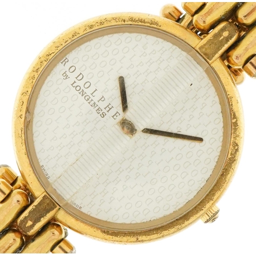 3169 - Longines, gentlemen's Rodolphe by Longines gold plated quartz wristwatch, 31mm in diameter