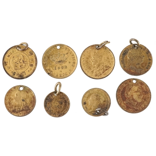 2089 - Eight gilded coins including Maundy money, the earliest dated 1766