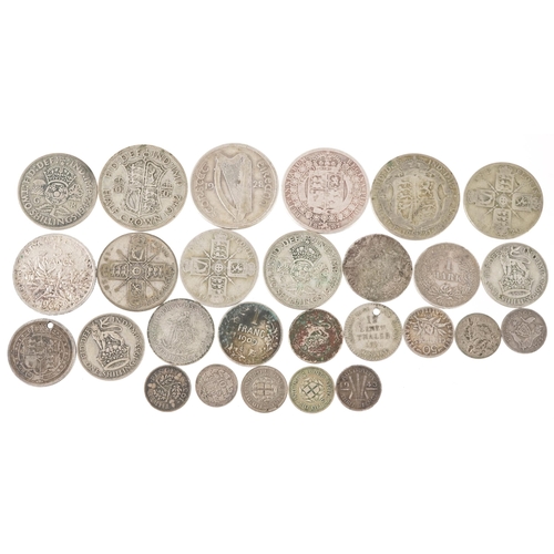 2088 - 19th century and later silver coins, mainly British, including half crowns, florins and an Irish 192... 