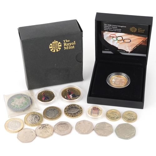 2170 - Decimal coinage including 2008 United Kingdom Olympic Games Handover Ceremony silver proof two pound... 