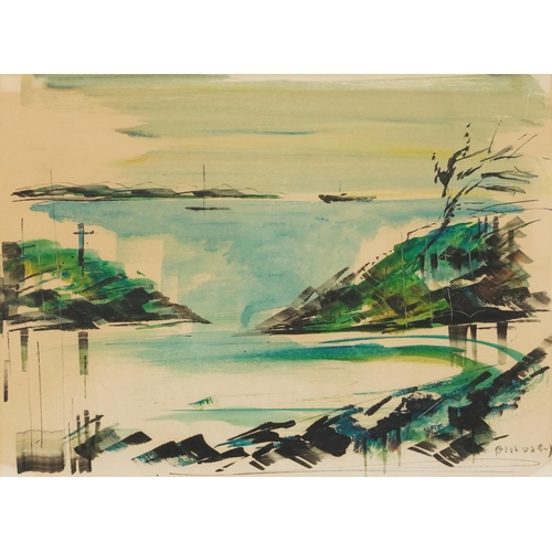 3552 - Alfred Birdsey, Bermuda (1912 -1996) - Coastal scene, mid 20th century watercolour on paper, framed,... 