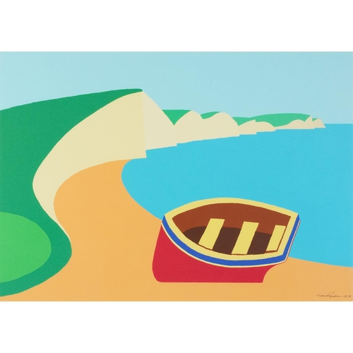 3622 - Stan Rosenthal - Pembrokeshire coastline, signed editioned print 15/75, framed and glazed, 70cm x 50... 