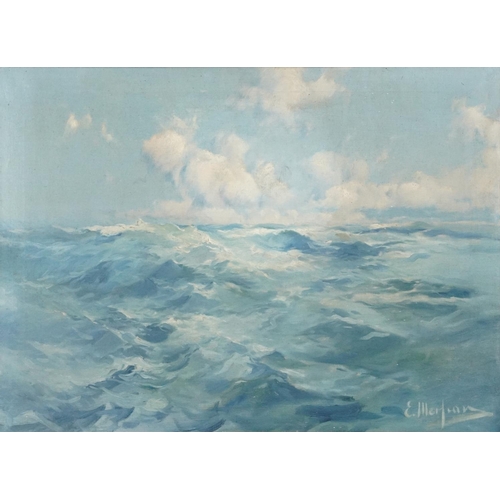 Eliseo Meifren Roig (1859-1940) - Study of the Sea, late 19th century oil on canvas, framed, 74cm x 54cm