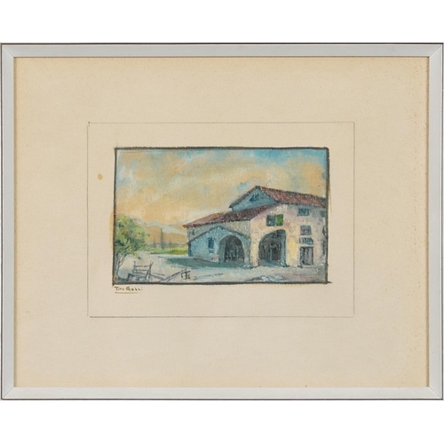 3562 - Tito Gobbi - Italian village scenes, a pair of mid 20th century mixed media landscapes, each signed,... 