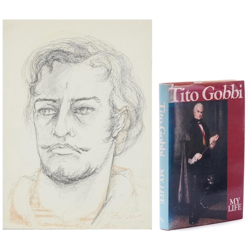 3612 - Tito Gobbi - Self portrait as Marcello in Puccini's La bohème, mid 20th century Italian mixed media ... 