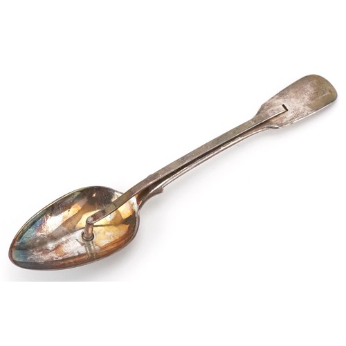 451 - Victorian silver apothecary spoon, incomplete hallmarks, 17.5cm in length, 45.6g