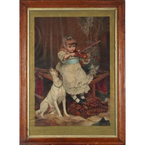 3568 - After C. Burton Barber - Symphony, late 19th century colour print, in a maple frame, 69cm x 47cm