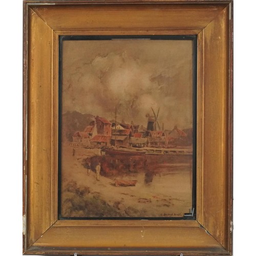 3547 - Louis Burleigh BRUHL (1861-1942) Harbour scenes, a pair of  19th century watercolours on paper, each... 