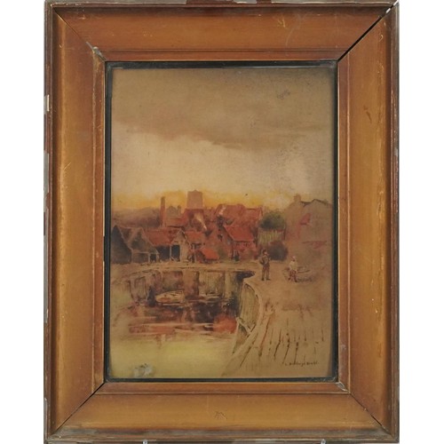 3547 - Louis Burleigh BRUHL (1861-1942) Harbour scenes, a pair of  19th century watercolours on paper, each... 