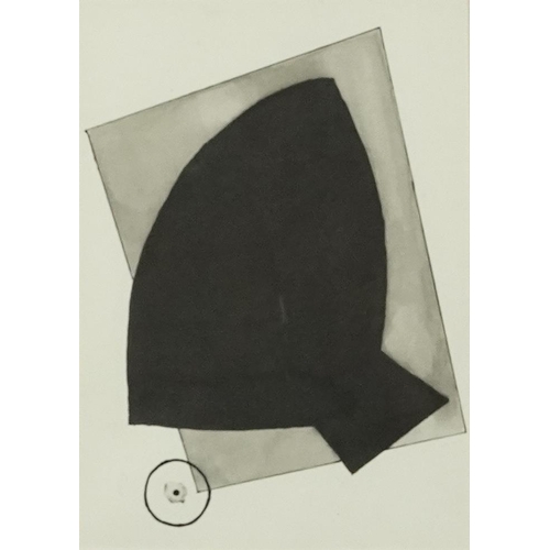 3507 - Abstract composition, 20th century Modern British School, charcoal on paper, framed and glazed, 20cm... 