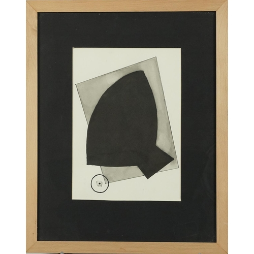 3507 - Abstract composition, 20th century Modern British School, charcoal on paper, framed and glazed, 20cm... 